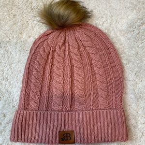 New without tags! Mauve colored winter hat with pompom